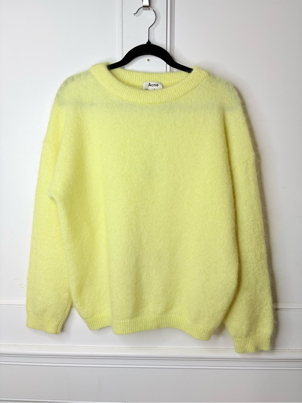Acne Studio soft Mohair light lemon crewneck Sweater